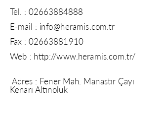 Heramis Termal Tatil Ky iletiim bilgileri